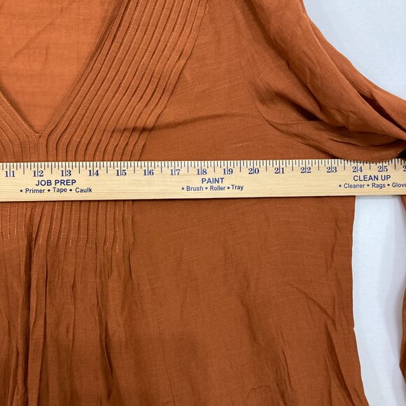 Nanette Lepore Terracotta Pleated Blouse - Picture 6 of 10